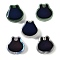Two Tone Glass Mood Beads, Temperature Sensing Color Changing Beads, Rabbit, Mixed Color, 14x14x6mm, Hole: 1.2mm