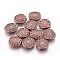 CCB Plastic Beads, Hexagon with Flower, Red Copper, 18x17x5.5mm, Hole: 1.4mm