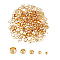 400Pcs 5 Style Brass Beads, Cadmium Free & Lead Free, Long-Lasting Plated, Rondelle, Golden, 1.5~4x1~2.5mm, Hole: 0.8~3mm