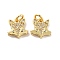 Fox Brass Micro Pave Clear Cubic Zirconia Charms, with Jump Ring, Cadmium Free & Lead Free, Golden, 11.5x11x2mm, Hole: 3mm