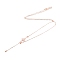 925 Sterling Silver Clear Cubic Zirconia Star Tassel Necklace Making, for Half Drilled Beads, with 925 Stamp, Rose Gold, 17.91 inch(45.5cm), Pin: 0.8mm