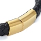 Мужские плетеные черные браслеты из искусственной кожи BJEW-K243-45G-3