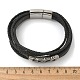 Плетеные браслеты из микрофибры и кожи BJEW-Q010-03A-5