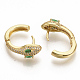 Серьги-кольца из латуни с микро-паве из фианита EJEW-S208-057B-3