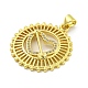 Подвеска из латуни с микропаве из прозрачного кубического циркония KK-B091-34G-2