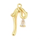 Латунные микропаве прозрачные подвески с фианитом KK-L219-08G-1
