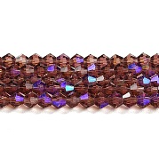 Прозрачные стеклянные бусины гальваническим пряди GLAA-F029-3mm-D05