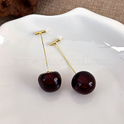 Серьги-гвоздики из вишневого цинкового сплава и смолы XZ7798-3