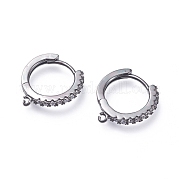 Латунные серьги-кольца из микро-паве с фианитами ZIRC-G156-07B