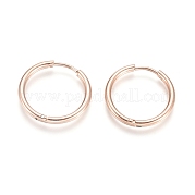 Серьги-кольца Huggie Hoop из нержавеющей стали 304 с ионным покрытием (IP) EJEW-F111A-20mm-RG