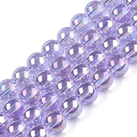 Гальванизируйте прозрачное стекло бисер нитей GLAA-T032-T8mm-AB01-1