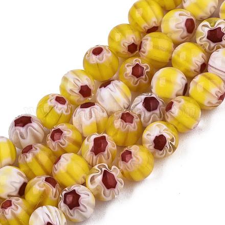Круглые Millefiori стеклянные бусины нити LK-P001-38-1