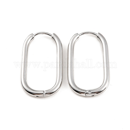 Овальные серьги-кольца из нержавеющей стали 304 EJEW-M218-02B-P-1