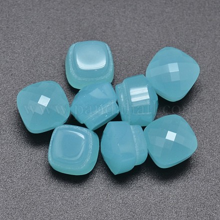 Стеклянные кабошоны граненый куб X-GLAA-P011-02K-1