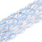 Transparency Electroplate Glass Beads Strands, Fish, AB Color Plated, Half Plated, Cornflower Blue, 15x8.1x5mm, Hole: 0.9~1mm, about 55pcs/strand, 25.59''(65cm)