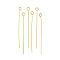 Ion Plating(IP) 304 Stainless Steel Eye Pins, Real 18K Gold Plated, 21 Gauge, 32x0.7mm, Hole: 1.9mm
