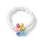 Flower Glass Seed Beaded Stretch Finger Rings, Colorful, US Size 9 3/4(19.5mm)