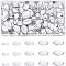 NBEADS 240 Pcs Transparent Cabochons, Back Silver Color Plated, 5 Sizes Oval Acrylic Rhinestones Cabochon Clear Flat Back Dome Cabochons for DIY Craft Photo Pendant Necklace Bracelet Embelishments