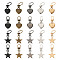 Pandahall 20Pcs 10 Style Zinc Alloy Zipper Puller, Garment Accessories, Heart & Star, Mixed Color, 39.5~45mm, 2pcs/style