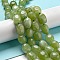 Natural Malaysia Jade Beads Strands, Oval, Dyed, Yellow Green, 11~13x9~10x8.5~10mm, Hole: 1mm, about 16pcs/strand, 7.28~7.48 inch(18.5~19cm)