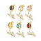 Brass Micro Pave Clear Cubic Zirconia Pendants, Tulip, Lead Free & Cadmium Free, Long-Lasting Plated, Rack Plating, Real 18K Gold Plated, Mixed Color, 27x13.5x6mm, Hole: 1.4~1.5mm 