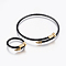 304 Stainless Steel Jewelry Sets, Adjustable Bangles and Rings, Gunmetal & Golden, 56mm, 18mm