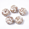 Resin Beads, with Shell, Flat Round, PeachPuff, 23x13mm, Hole: 2.5mm