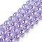 Electroplate Transparent Glass Beads Strands, AB Color Plated, Round, Lilac, 8~8.5mm, Hole: 1.5mm, about 51~53pcs/strand, 14.96 inch~15.55 inch(38~39.7cm)