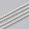 304 Stainless Steel Box Chains, Venetian Chains, Unwelded, with Spool, Silver Color Plated, 2.5x2.5x1.5mm, about 32.8 Feet(10m)/roll
