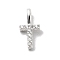 925 Sterling Silver with Cubic Zirconia Charms, Letter, Letter T, 10x5x1.5mm, Hole: 2.5x1.5mm