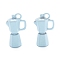 Spray Painted Brass Pendants, Teapot, Azure, 18x10.7x6mm, Hole: 2mm
