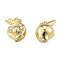 Rack Plating Alloy Charms, with Crystal Rhinestone, Cadmium Free & Nickel Free & Lead Free, Pomegranate, Light Gold, 14.5x10x8mm, Hole: 1.2mm