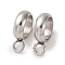 304 Stainless Steel Tube Bails, Stainless Steel Color, 9.5x7x3mm, Hole: 2mm