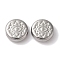 Tarnish Resistant 304 Stainless Steel Beads, Flat Round with Eye, Stainless Steel Color, 8x3mm, Hole: 1mm