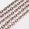 Iron Cable Chains, Unwelded, with Spool, Flat Oval, Cadmium Free & Nickel Free & Lead Free, Red Copper, 5.9x3.9x1mm, about 164.04 Feet(50m)/roll