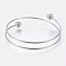 Tarnish Resistant 304 Stainless Steel Bangles Making, Stainless Steel Color, 2-1/2 inch(6.5cm)