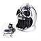Alloy Finger Rings, Skull, Antique Silver, US Size 10(19.8mm)