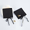 Microfiber Jewelry Storage Gift Pouches, Envelope Bags with Flap Cover, for Jewelry, Watch Packaging, Rectangle, Black, 8x6cm