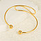 Exaggerated 304 Stainless Steel Open Cuff Bangles, Torque Bangles for Women, Real 18K Gold Plated, Inner Diameter: 2-5/8 inch(6.7cm)