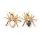 Rack Plating Brass Micro Pave Cubic Zirconia Pendant, with Enamel & Natural Shell, Long-Lasting Plated, Spider, Mixed Color, 23x26x5mm, Hole: 3x4.5mm