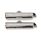 Brass Slide On End Clasp Tubes, Slider End Caps, Cadmium Free & Nickel Free & Lead Free, with Pendant Bails, Real Platinum Plated, 5.5x19x4mm, Hole: 1.2mm, Inner Diameter: 3mm