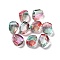 Baking Paint Transparent Glass Beads, with Giltter Power, Nuggets, Medium Sea Green, 12x9.5x7mm, Hole: 1.2mm