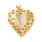 Mother's Day Brass Micro Pave Clear Cubic Zirconia Pendants, Cadmium Free & Lead Free, Heart, Real 16K Gold Plated, 24x21x7mm, Hole: 5x3.5mm