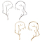 4Pcs 4 Style Alloy Antler Cuff Earrings, Climber Wrap Around Earrings for Women, Platinum & Golden, 56x39x12mm, 1pc/style