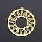 201 Stainless Steel Solar Eclipse Pendants, Laser Cut, Ring with Sun, Golden, 33x30.5x1mm, Hole: 1.6mm