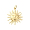 304 Stainless Steel Pendants, with Jump Ring, Sun Charm, Real 18K Gold Plated, 22.5x18.5x2.5mm, Hole: 3mm