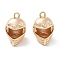 Brass Charms, Cadmium Free & Nickel Free & Lead Free, Helmet, Real 18K Gold Plated, 13x9x8.5mm, Hole: 1.2mm
