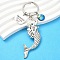 Alloy Keychain, with Resin & Iron Findings, Dodger Blue, 10.7cm
