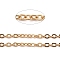 304 Stainless Steel Cable Chains, Soldered, with Spool, Flat Oval, Golden, 3x2x0.6mm, about 164.04 Feet/roll(50m/roll)