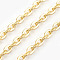 Iron Cable Chains, Unwelded, with Spool, Flat Oval, Cadmium Free & Lead Free, Golden, 5.9x3.9x1mm, about 164.04 Feet(50m)/roll